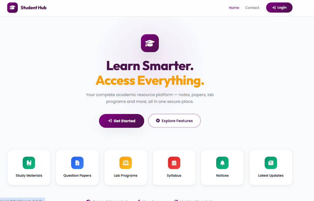 Student Hub — Student Productivity Web App